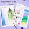 52 Watercolor Paint Set, Travel Watercolors Set with Drawing Pencil, Paint Brushes, 5 Watercolor Paper, Sponge & Black Drawing Pens, Water Colors Paint for Adults, Art Supplies, Purple Case